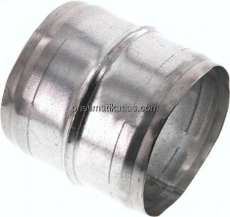 Schlauchverbindungsrohr 80mm-80mm, Stahl verzinkt