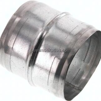 Schlauchverbindungsrohr 80mm-80mm, Stahl verzinkt