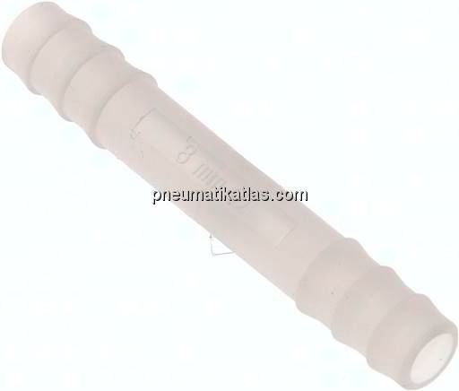 Schlauchverbindungsrohr 9 (3/8")mm-9 (3/8")mm, PVDF