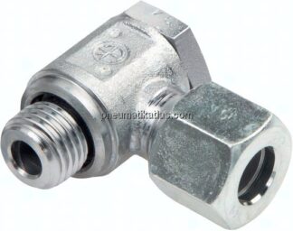 Winkel-Schwenkverschraubung M 20x1,5-14 S (M22x1,5), ohne Mutter & Schneidring, Stahl verzinkt