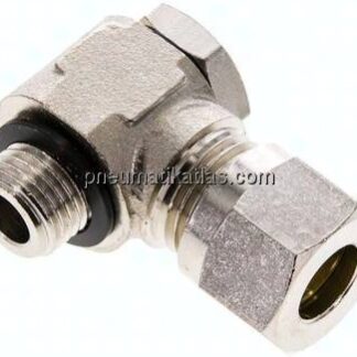 Winkel-Schwenkverschraubung G 1/4"-10 L (M16x1,5), Messing vernickelt