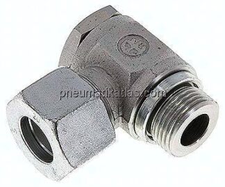 Winkel-Schwenkverschraubung M 27x2-20 S (M30x2), Stahl verzinkt