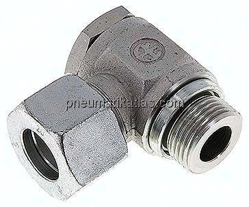 Winkel-Schwenkverschraubung M 27x2-20 S (M30x2), Stahl verzinkt