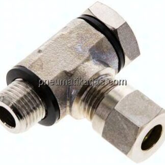 Winkel-Schwenkverschraubung G 1/8"-6 LL (M10x1), Messing vernickelt