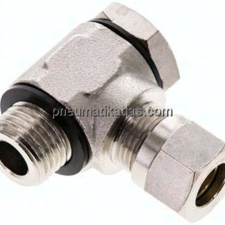 Winkel-Schwenkverschraubung G 1/4"-8 LL (M12x1), Messing vernickelt
