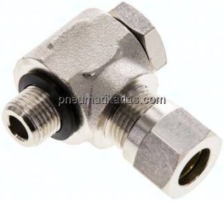 Winkel-Schwenkverschraubung G 1/8"-8 LL (M12x1), Messing vernickelt