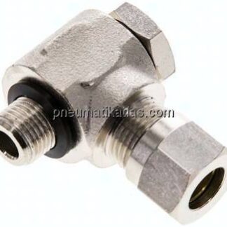 Winkel-Schwenkverschraubung G 1/8"-8 LL (M12x1), Messing vernickelt