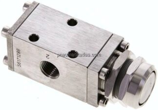 3/2-Wege (NC/NO)-Drucktastenventil G 1/4", Federrückstellung