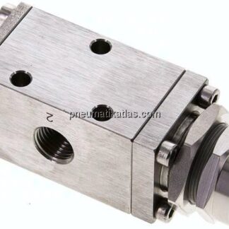 3/2-Wege (NC/NO)-Drucktastenventil G 1/4", Federrückstellung