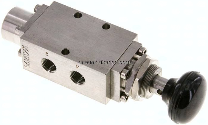 5/2-Wege Tasterventil, G 1/4", Federrückstellung