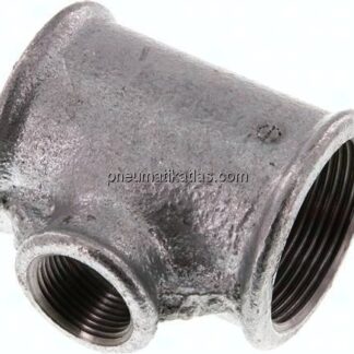 T-Stück Rp 1-1/2"-Rp 3/4"-Rp 1-1/2" (IG), Temperguss verzinkt