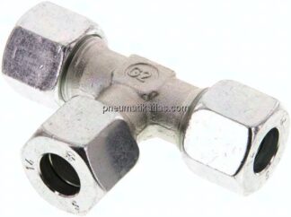 T-Schneidringverschraubung 14 S (M22x1,5), Stahl verzinkt