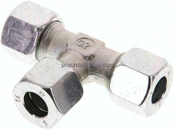 T-Schneidringverschraubung 14 S (M22x1,5), Stahl verzinkt