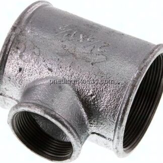 T-Stück Rp 2-1/2"-Rp 1-1/2"-Rp 2-1/2" (IG), Temperguss verzinkt