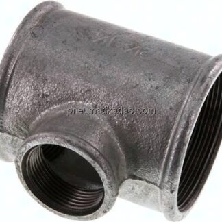 T-Stück Rp 2-1/2"-Rp 1-1/4"-Rp 2-1/2" (IG), Temperguss verzinkt