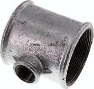 T-Stück Rp 2-1/2"-Rp 3/4"-Rp 2-1/2" (IG), Temperguss verzinkt