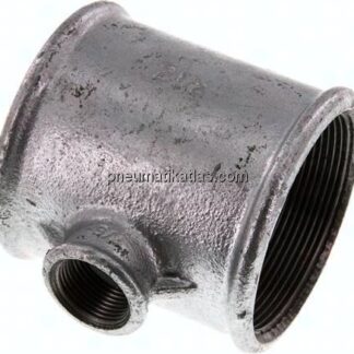 T-Stück Rp 2-1/2"-Rp 3/4"-Rp 2-1/2" (IG), Temperguss verzinkt