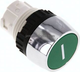 Betätigeraufsatz 22mm, Drucktaster (grün mit weißem Strich)