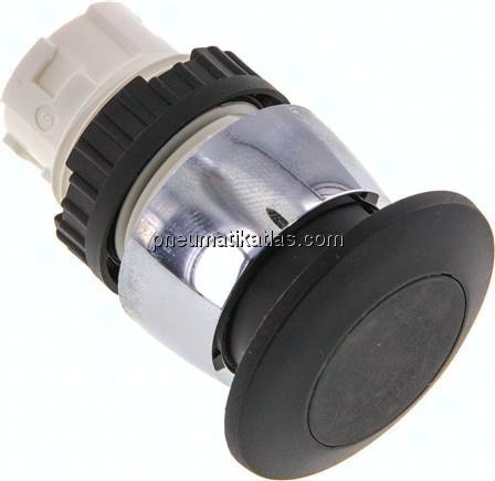 Betätigeraufsatz 22mm, Pilztaster (schwarz)