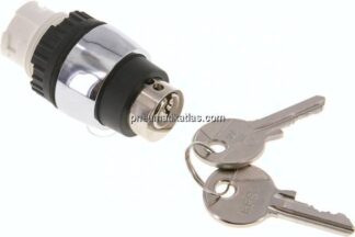 Betätigeraufsatz 22mm, Schlüsselschalter, 60° rastend mit 2 Schlüsseln (gleichschließend) (schwarz)