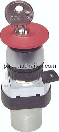 3/2-Wege Not-Aus-Taster-Ventil, rot (22,5mm), M5