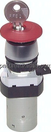 5/2-Wege Not-Aus-Taster-Ventil, rot (22,5mm), M5