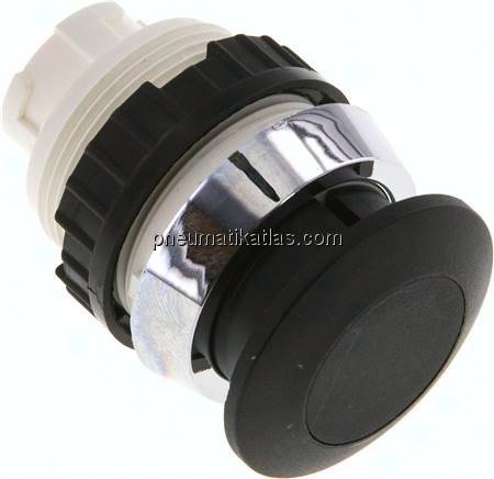 Betätigeraufsatz 30mm, Pilztaster (schwarz)
