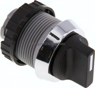 Betätigeraufsatz 30mm, Drehschalter, 60° rastend (schwarz)