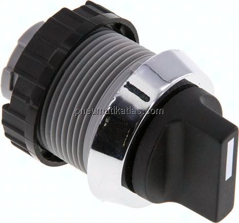 Betätigeraufsatz 30mm, Drehschalter, 60° rastend (schwarz)