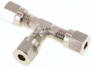 T-Schneidringverschraubung 4 LL (M8x1), Messing vernickelt