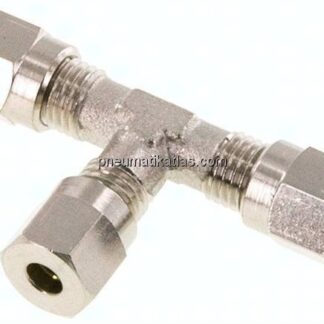 T-Schneidringverschraubung 4 LL (M8x1), Messing vernickelt