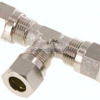 T-Schneidringverschraubung 8 LL (M12x1), Messing vernickelt