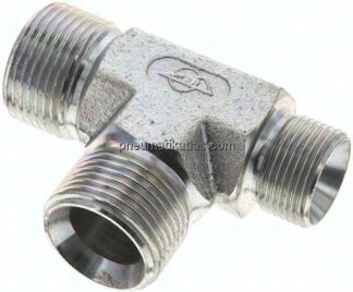 T-Stück, 60°Konus G 1"-G 1"-G 3/4" (AG), Stahl verzinkt
