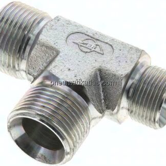 T-Stück, 60°Konus G 1"-G 1"-G 3/4" (AG), Stahl verzinkt