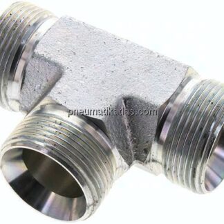 T-Stück, 60°Konus G 1-1/4"-G 1-1/4"-G 1-1/4" (AG), Stahl verzinkt