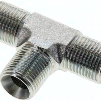 T-Stück, 60°Konus G 1/2"-G 1/2"-G 1/2" (AG), Stahl verzinkt