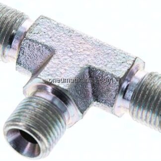 T-Stück, 60°Konus G 1/8"-G 1/8"-G 1/8" (AG), Stahl verzinkt