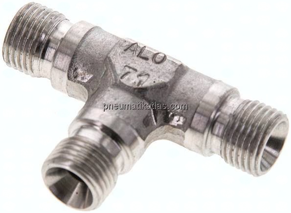 T-Stück, 60°Konus G 1/8"-G 1/8"-G 1/8" (AG), V4A