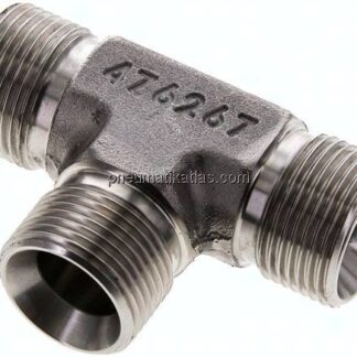 T-Stück, 60°Konus G 3/4"-G 3/4"-G 3/4" (AG), V4A