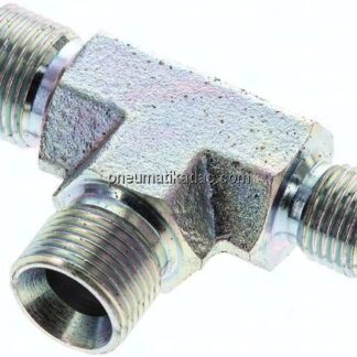 T-Stück, 60°Konus G 3/8"-G 3/8"-G 1/4" (AG), Stahl verzinkt