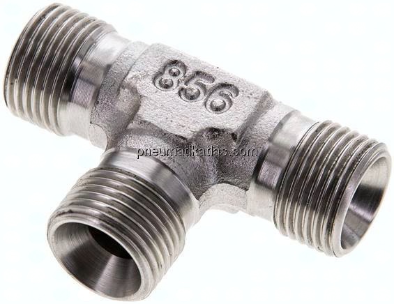 T-Stück, 60°Konus G 3/8"-G 3/8"-G 3/8" (AG), V4A