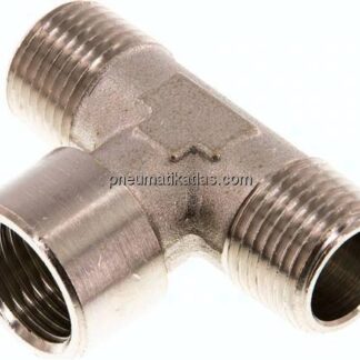 T-Stück R 1/2" (AG)-G 1/2" (IG), Messing vernickelt