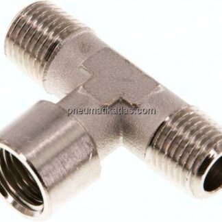 T-Stück R 1/4" (AG)-G 1/4" (IG), Messing vernickelt