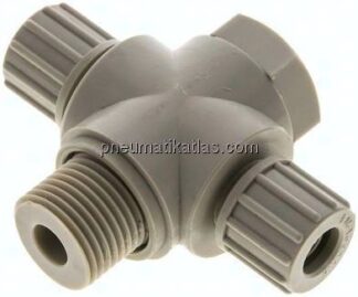 T-Verschraubung G 1/2"-10x8mm, Polypropylen, Hohlschraube