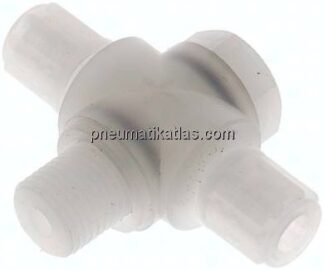 T-Verschraubung G 1/4"-6x4mm, PVDF, Hohlschraube