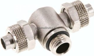 T-Verschraubung G 1/4"-10x8mm, Messing vernickelt, Innenskt.