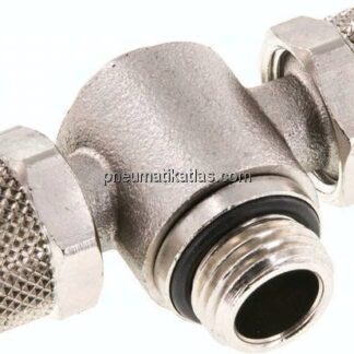 T-Verschraubung G 1/4"-10x8mm, Messing vernickelt, Innenskt.