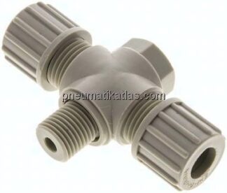T-Verschraubung G 1/4"-10x8mm, Polypropylen, Hohlschraube