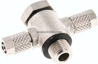 T-Verschraubung G 1/8"-5x3mm, Messing vernickelt, Hohlschraube