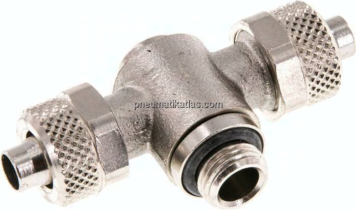 T-Verschraubung G 1/8"-8x6mm, Messing vernickelt, Innenskt.